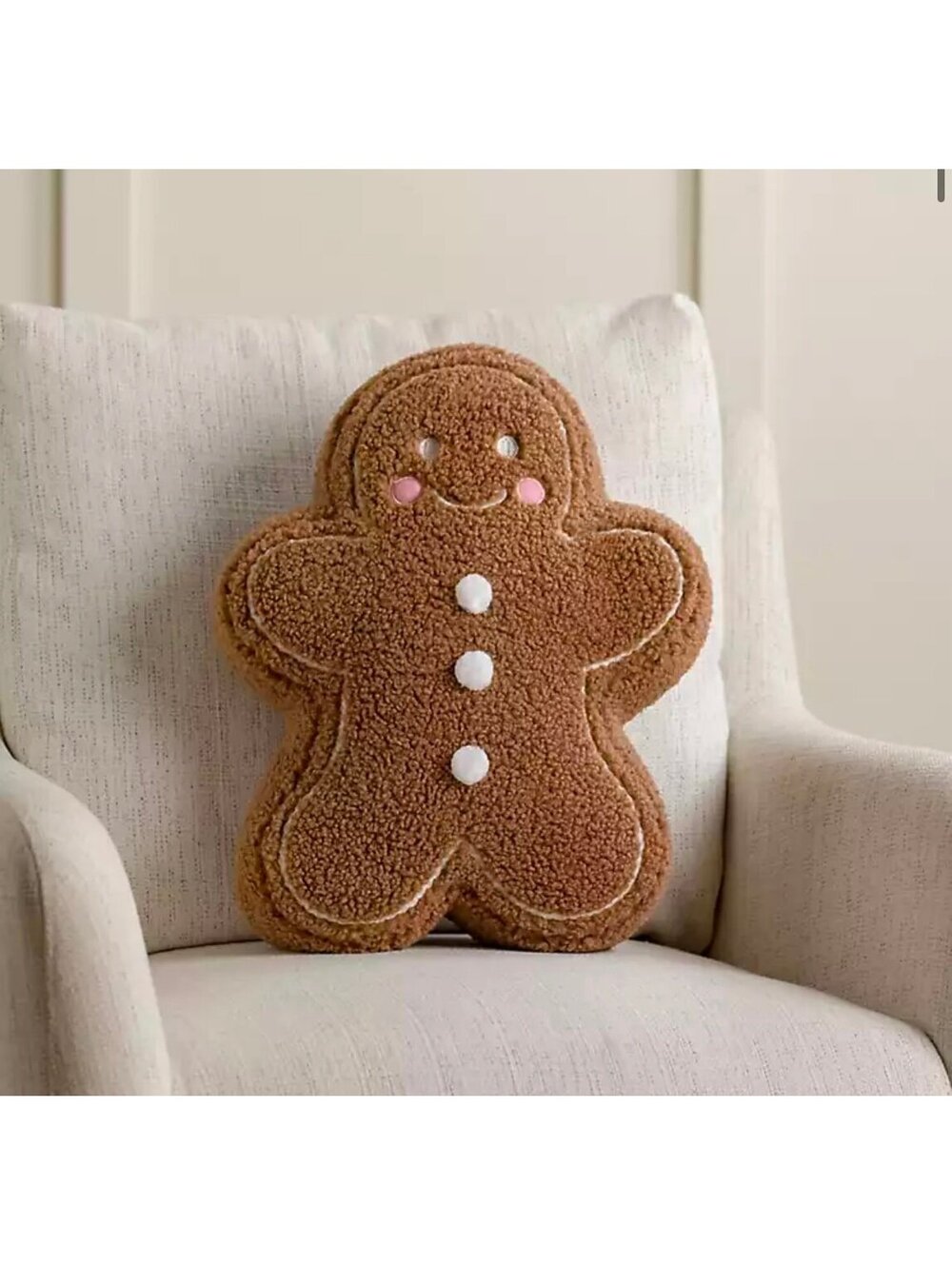 Kirklands Sherpa Gingerbread Man Pillow